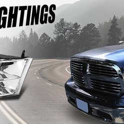 LA Zona Auto Parts 2009 to 2017 Dodge Headlights Chrome Luces Micas Calaveras Faros Cromados