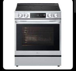 Lg 30-in 4 burners 6.3-cu ft Air Fry Convection Oven Single Induction Range (PrintProof Stainless Steel)