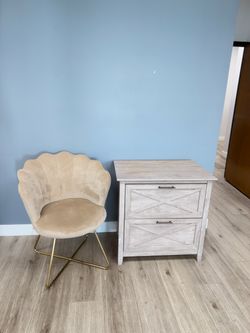 Chair and cabinet