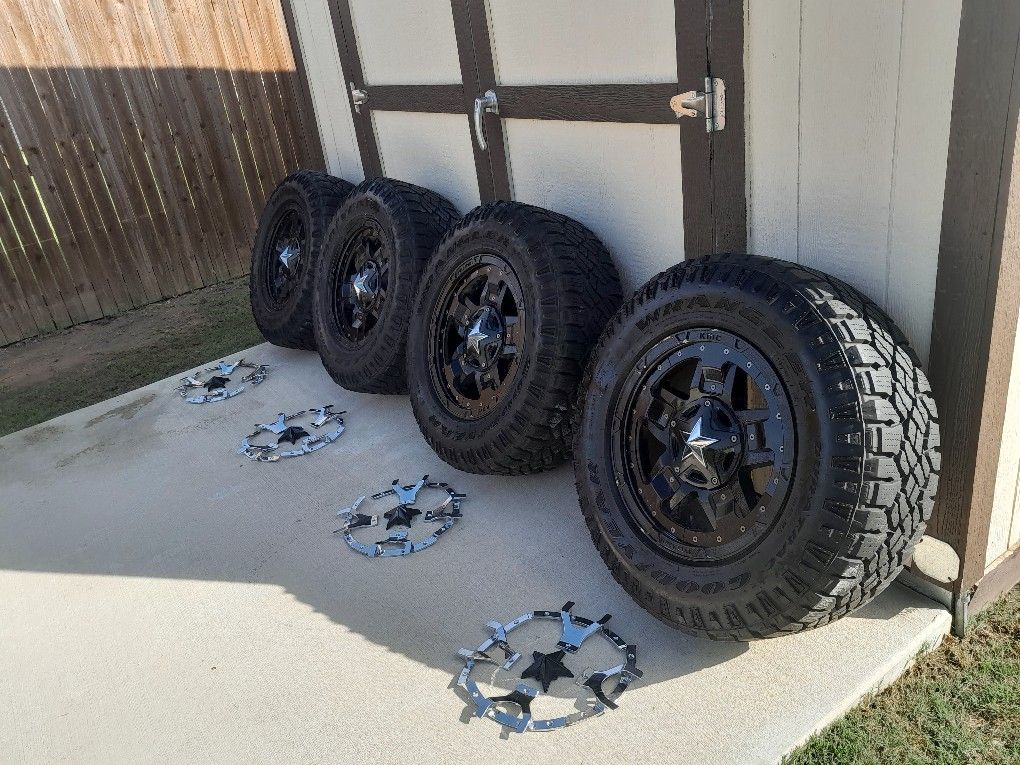 Set Of Rockstar Truck Rims And Tires