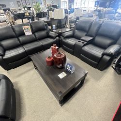 3pc Black Reclining Couch Set $1399🖤 