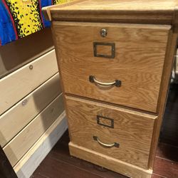 Oak File Cabinet 