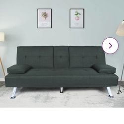 Sleeper Sofa Bed Dark Gray Futon With Center Console Sofa Couch Bedroom Furniture Living Room Furniture Sofa Brand New In The Box