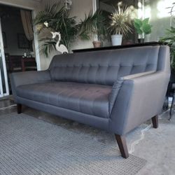 Gray Binetti 79” Mid-Century Modern Tufted Sofa by Emerald Home Furnishings