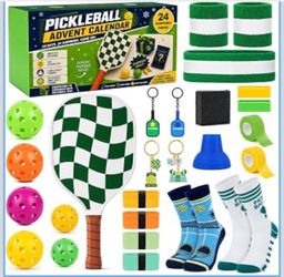 Pickleball Advent Calendar 2026 Men Women 24 Pcs Accessories Gifts Pickleball Paddle, Balls, Overgrip, Socks, Advent Calendar for Adults, Christmas, G