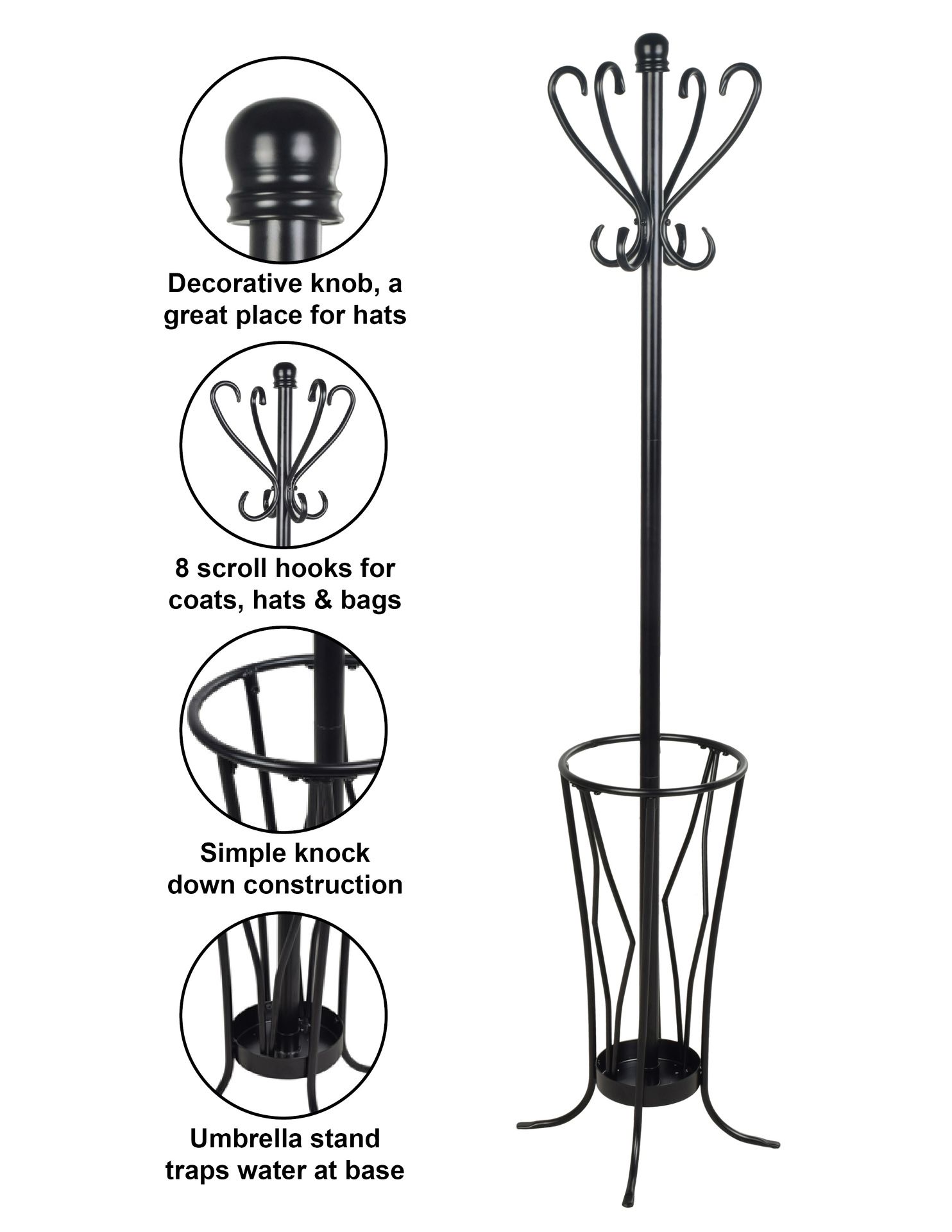 Coat Rack (Brown/Black/Antique)