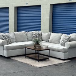 White L-Shaped Sectional Sofa