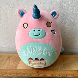 ItsFunneh The Krew Plushie Rainbow Unicorn Plush 10" - Pink With Blue Horn