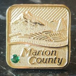 Marion County Oregon Service Pin With Emerald