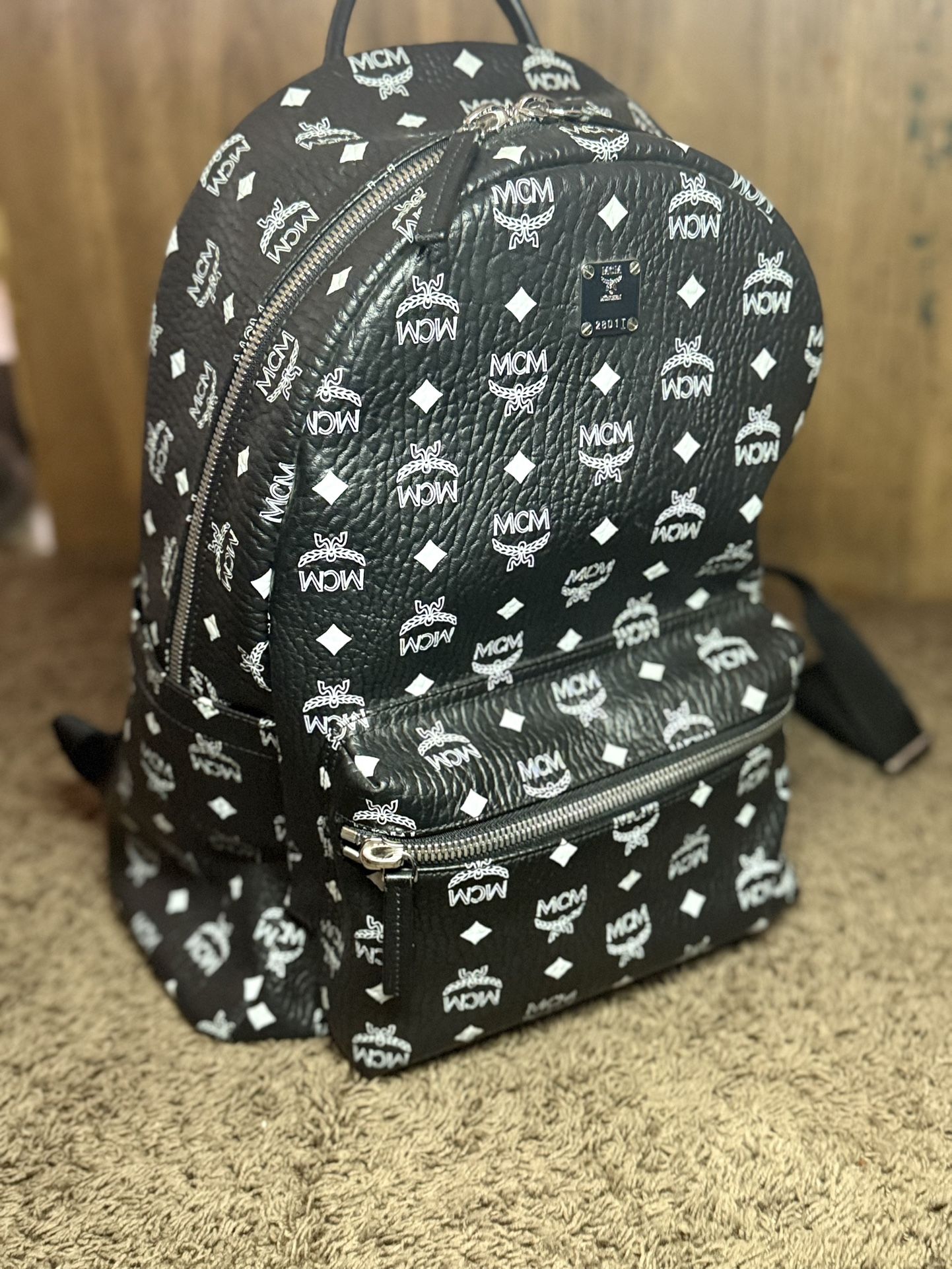 Black & White Mcm Backpack