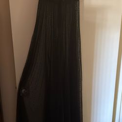 Sheer Mesh Long Dress Xs