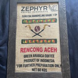 Zephyr Coffee Merchants Bag Framed 