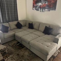 Sectional with ottoman and chase