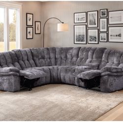 New Dark Gray Power Recliner Sectional Couch/ Includes Free Delivery 🚚 