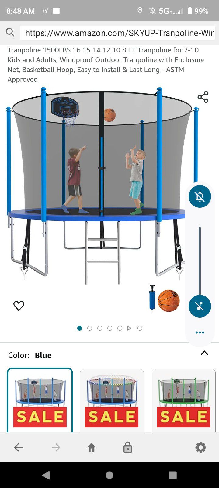 10 By 12 Giant 800lb Trampoline With Basketball Hoop