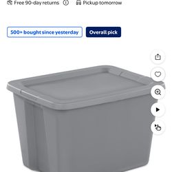 8 Sterilite 18 Gal Storage Tote, $3 each