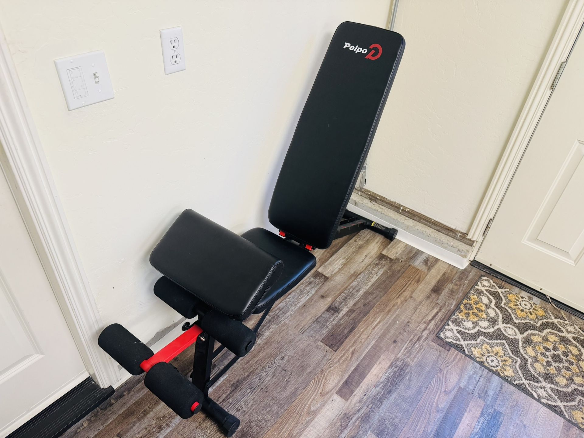 Adjustable Workout/Weight Bench (Black and Red)