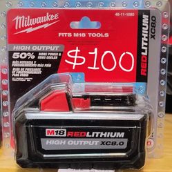 Milwaukee M18 High Output 8.0 Battery Pack...$100...Firm On Price.. Brand New.. Pickup Only..