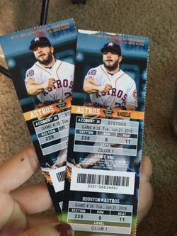 2 Astros tickets for today