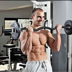 Standard Olympic Super Curl Barbell Curl Bar Threaded Curl Bar, 48 inch. 