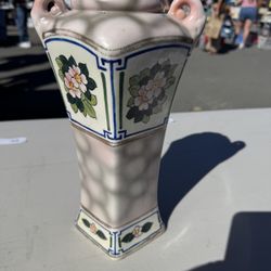 Antique Royal Nippon Nishiki Hand-Painted Twin-Handle Porcelain Vase