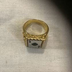 Gold And Silver Color  Poker Spade Ace Ring Size 8