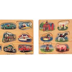 Melissa & Doug  Transportation  & Animal Puzzle Wooden With Sound