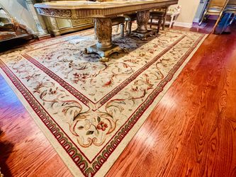 10’x14’ large elegant Floral Area Rug Ivory and Red