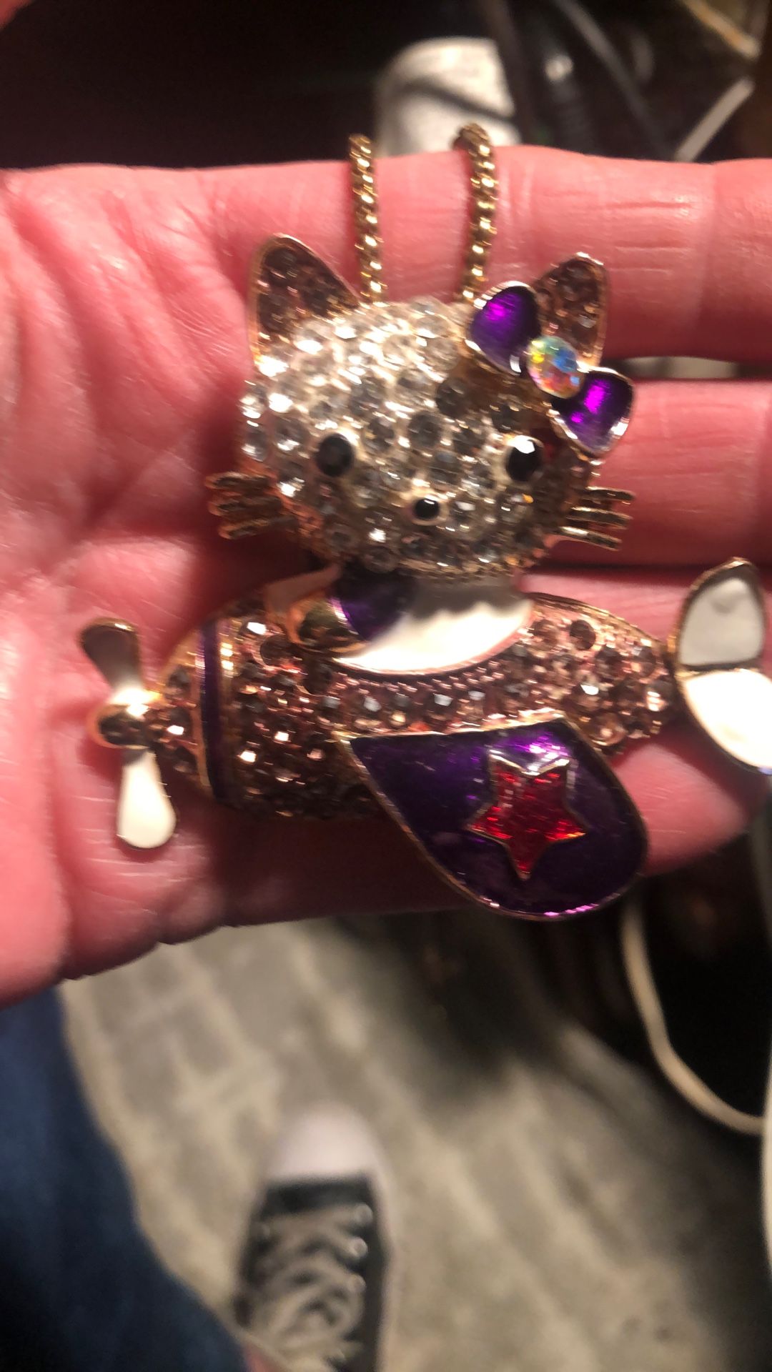 Betsy Johnson Hello Kitty Brooch And Necklace