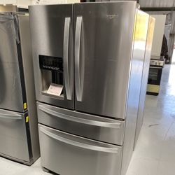 Whirlpool Stainless Steel 36” Wide French Door Refrigerator - 25 Cu. Ft. 