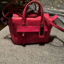 Coach Bag Lasther Small Good Condition Pink 