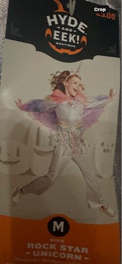 New kids size medium rockstar unicorn Halloween costume