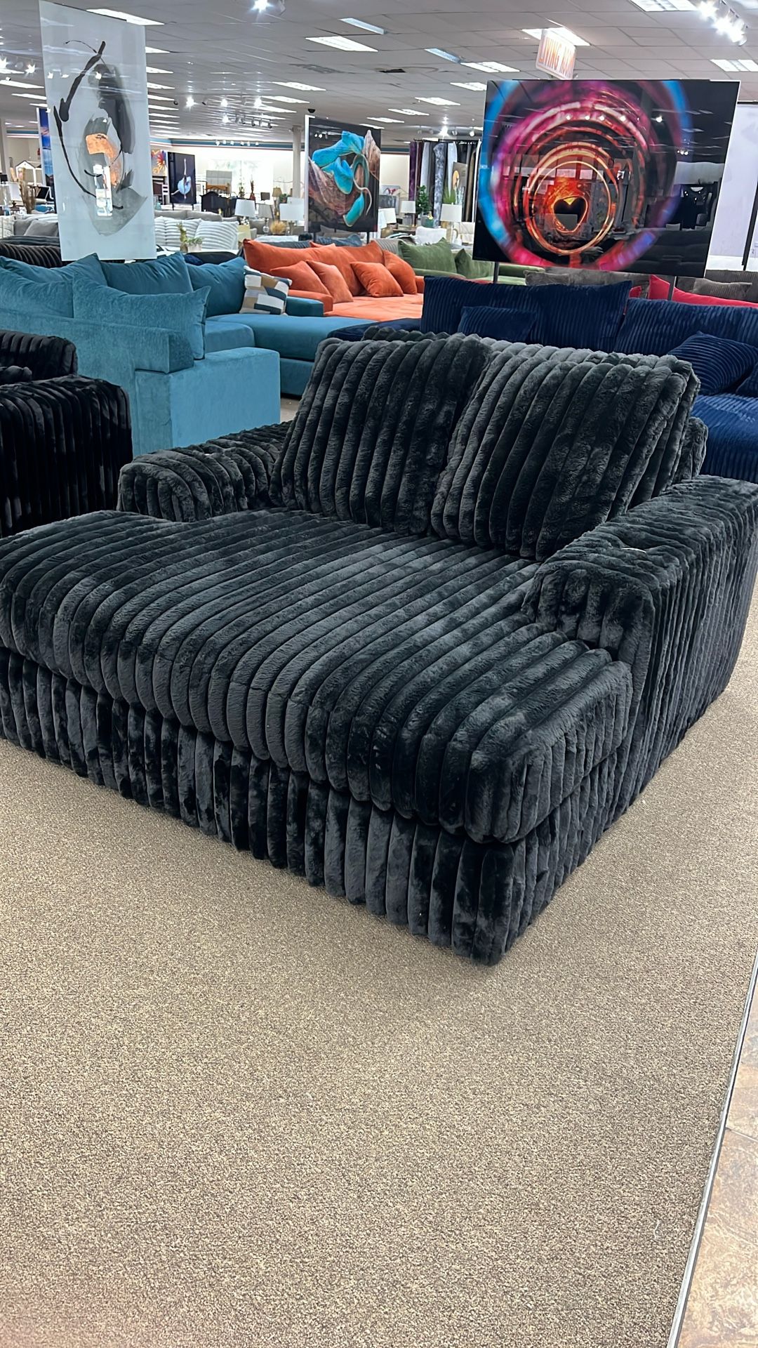 Fluffy Sofa Chair Black Version