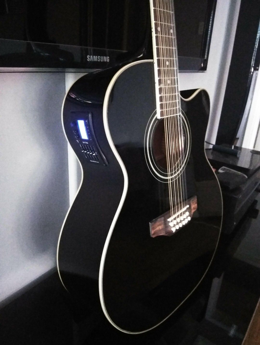 New Black 12 String Acoustic Electric Guitar Combo with Gig Bag and Accessories 🎸 Guitarra 12 Cuerdas Electrica Acústica Combo