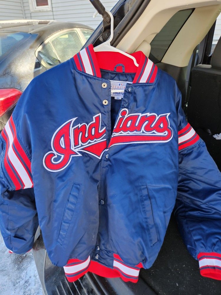 Vintage Indians Varsity Jacket Starter Brand Size Small