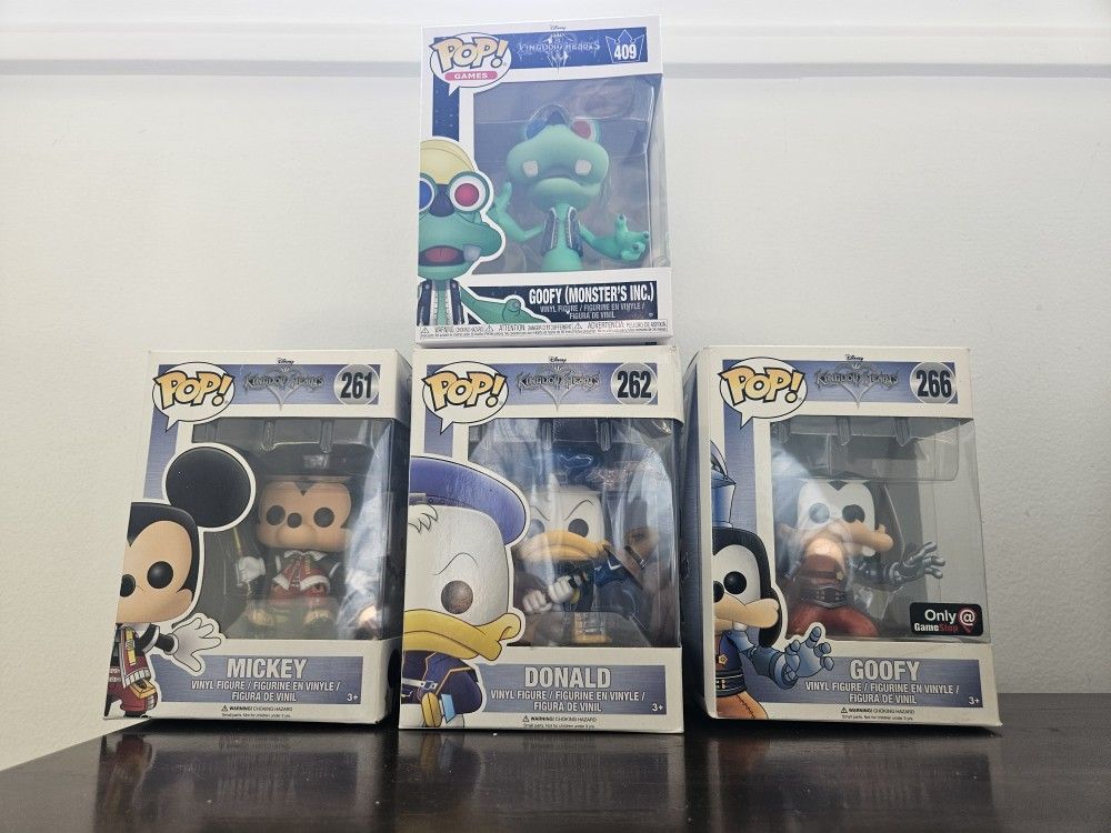 Funko Pop! Kingdom Hearts Mickey #261 Donald #262 Goofy #266 Goofy #409