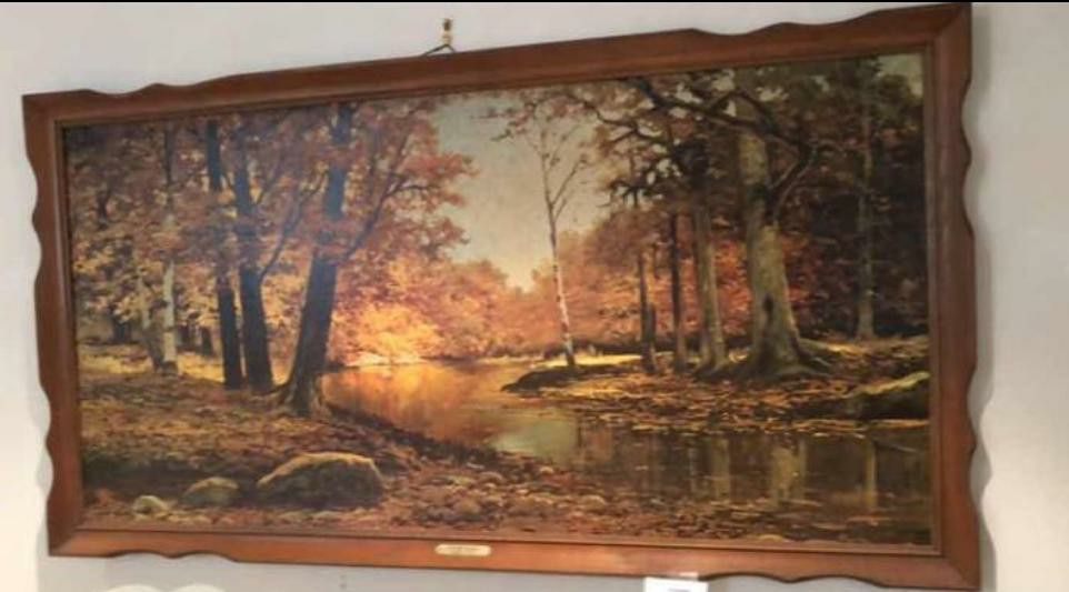 1965 Framed Robert Wood's Autumn Bronze Vintage Reproduction