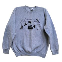 "Girls Night Out" black-silhouette witches Gray Gildan Crewneck Sweatshirt L