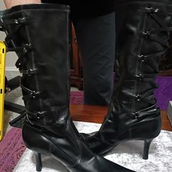 Franco Sarto Sexy Pleather Boots, Size 10