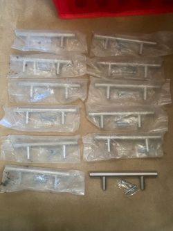 Stainless Steel T-Bar Cabinet Pulls – Set of 12