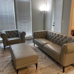 Macy’s Furniture Living Room Set Of 3 (couch, Chair And Ottoman)