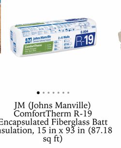 JM (Johns Manville) ComfortTherm R-19 Encapsulated Fiberglass insulation