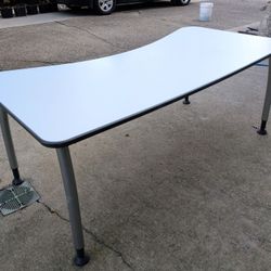 Contoured Desk, 72" Wide, Excellent Condition, Lrg Work Surface, Adjust Levelers. $125 or Best Offer