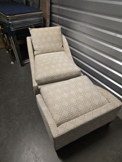 Kravet Furniture Chair & Matching Ottoman – Made in USA