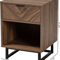 Small Side Table for Bedroom or Living Room(Walnut)