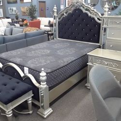 4 Piece Queen Bedroom Set Queen Bed Frame Dresser Mirror And Nightstand