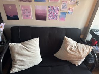 dorm size black futon