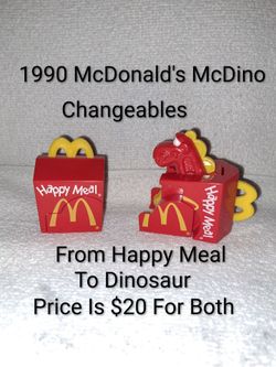 1990 McDonald's Happy Meal McDino Changeables From Happy Meal To Dinosaur (Price Is For Both)