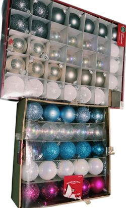 34 Glass + 50 shatterproof and glitter Christmas ball ornaments