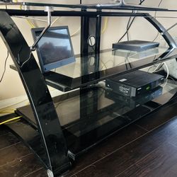 Black Glass TV Stand / Media Console – $65